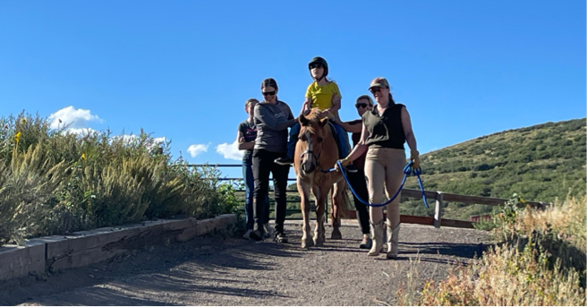 Lucy at hippotherapy