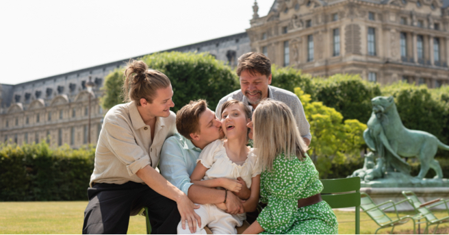 Lucy with her family in Paris