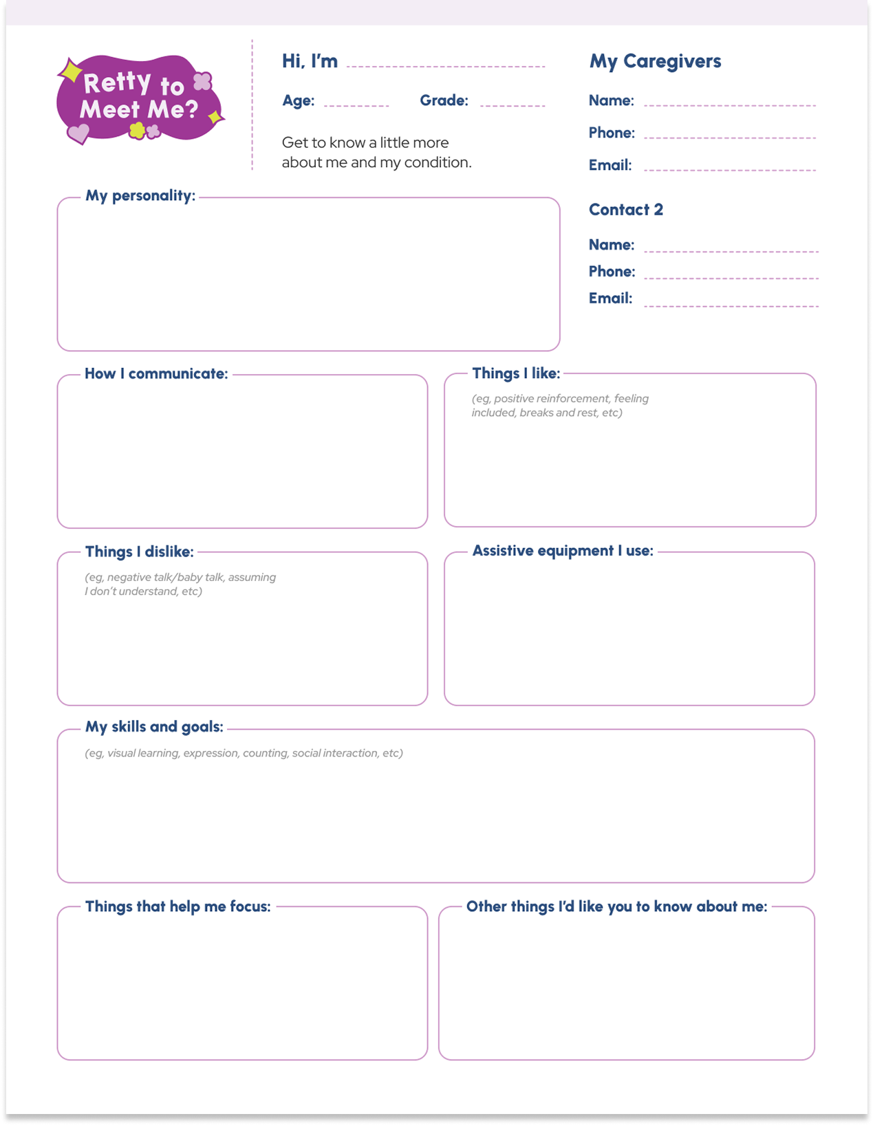 Printable Profile Preview